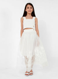 Embroidered Organza Skirt