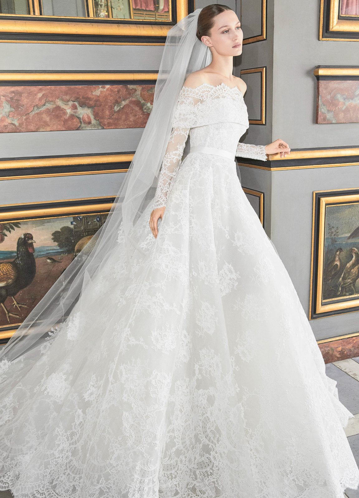 elie saab long sleeve wedding dress Look 13 black Latin/rhythm dress on sale sleeved draped mikado bolero. Cute White Sweetheart Lace Color:Pinot Noir