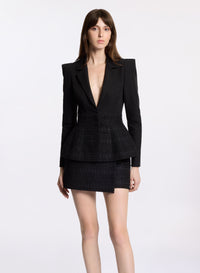 Macramé Peplum Blazer