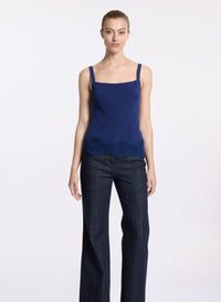 Knit Cardigan with Lace Inserts