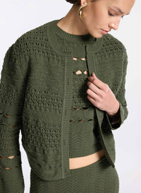 Cut-Out Knit Cardigan