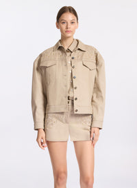 Embroidered Gabardine Jacket