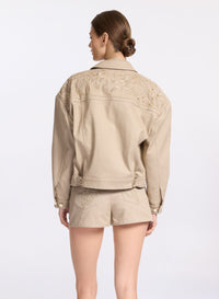 Embroidered Gabardine Jacket
