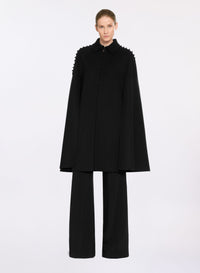 Embellished Wool Cape