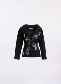 Embellished Crepe Wool Jacket