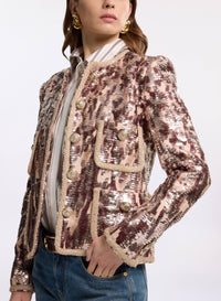 Sequin Embroidered Tweed Jacket