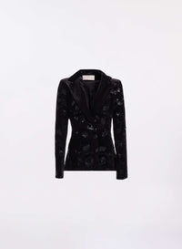 Embroidered Velvet Blazer