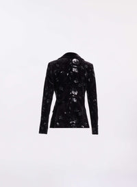 Embroidered Velvet Blazer