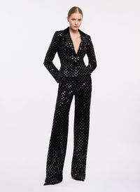 Embroidered Velvet Blazer