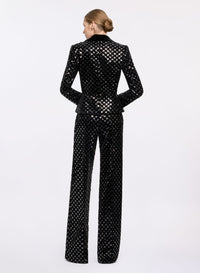 Embroidered Velvet Blazer
