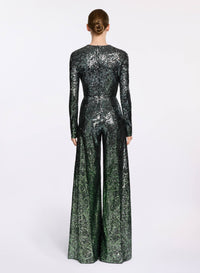 Sequin V-Neck Jumpsuit