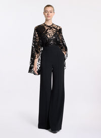 Embroidered Cape Cady Jumpsuit