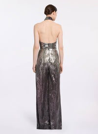 Halter Gradient Sequin Jumpsuit