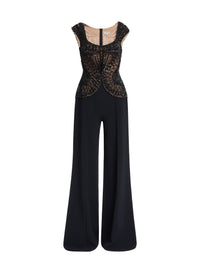 Bead Embroidered Cady Jumpsuit