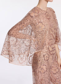 Sequin Embroidered Tulle Jumpsuit