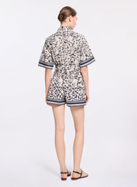 Printed Cotton Short Jumpsuit