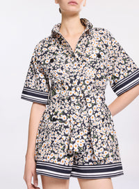 Printed Cotton Short Jumpsuit