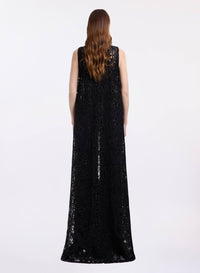Sequin Embroidered Tulle & Cady Jumpsuit