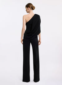 Asymmetric Embellished Cady Jumpsuit