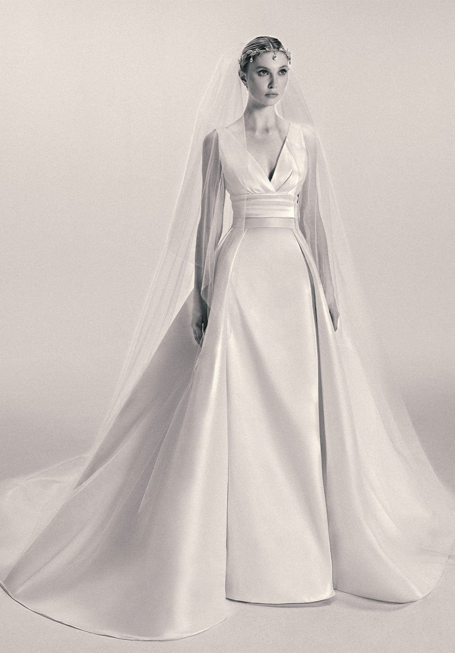 elie saab pleated wedding dress Elie Saab's Spring 2025 Collection Is for Romantic Brides