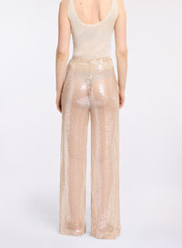 Sequined Mesh Pants