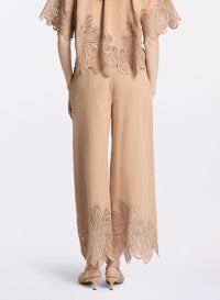 Embroidered Gabardine Pants