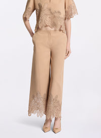 Embroidered Gabardine Pants