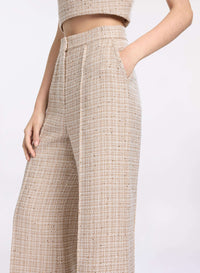 Sequined Tweed Pants