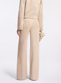 Embroidered Gabardine Pants
