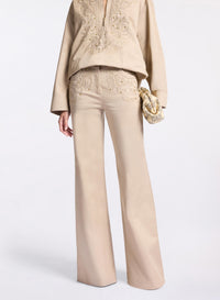 Embroidered Gabardine Pants
