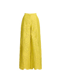 Swirl Embroidered Cotton Pants