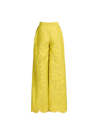 Swirl Embroidered Cotton Pants