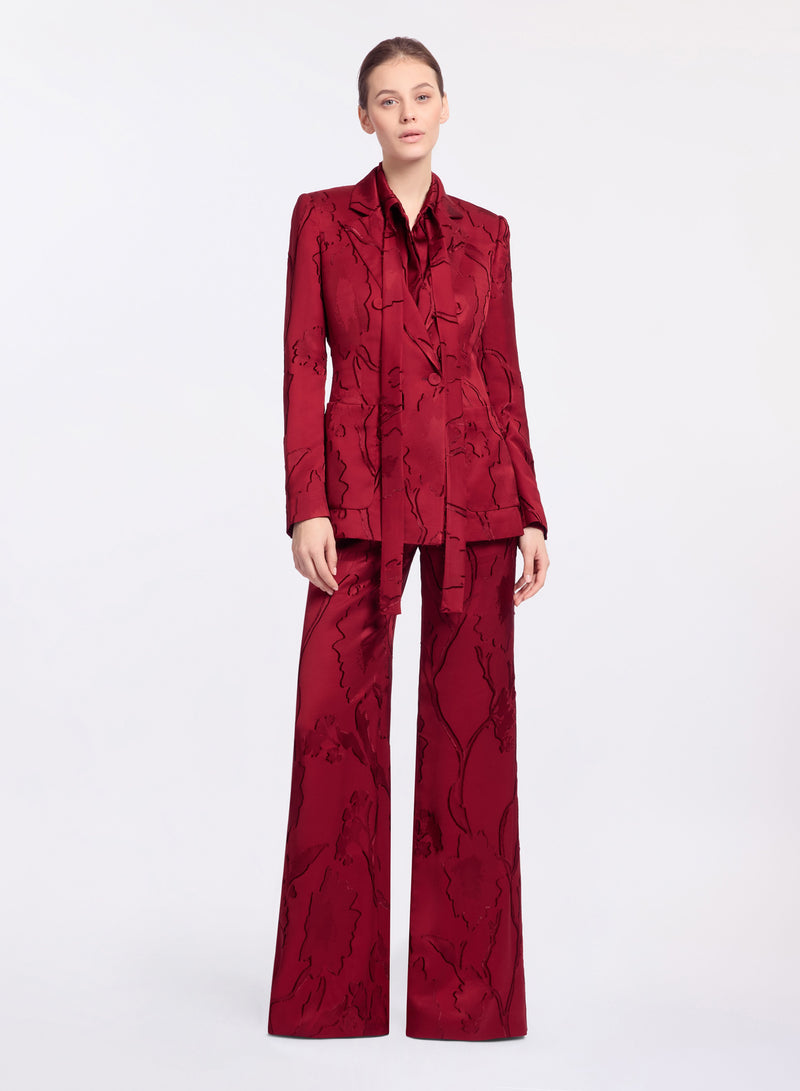 Flared Jacquard Pants