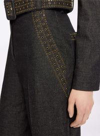 Embellished Denim Pants