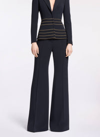 Trim Embellished Cady Pants