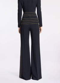 Trim Embellished Cady Pants