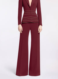 Trim Embellished Cady Pants