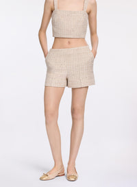 Sequined Tweed Shorts