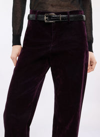 Flocked Denim Pants