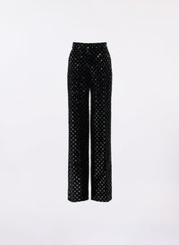 Embroidered Velvet Pants