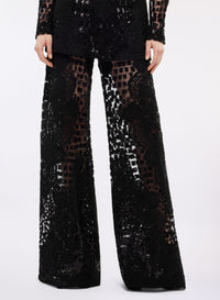 Sequin Embroidered Tulle Pants