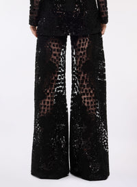 Sequin Embroidered Tulle Pants