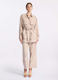 Drawstring Silk Shirt