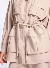 Drawstring Silk Shirt