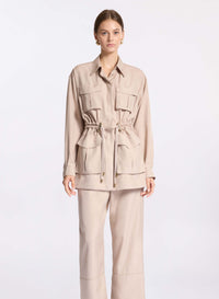 Drawstring Silk Shirt