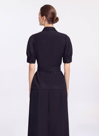 Pinstripe Crepe Shirt