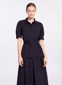 Pinstripe Crepe Shirt