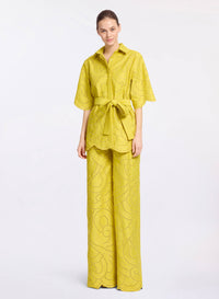 Swirl Embroidered Cotton Shirt