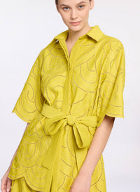 Swirl Embroidered Cotton Shirt