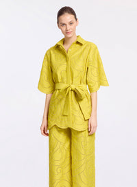 Swirl Embroidered Cotton Shirt